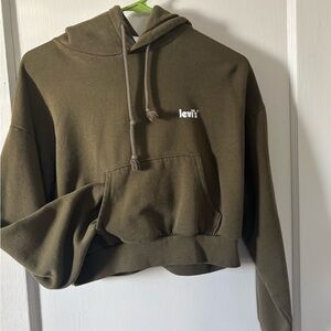 Levi’s Olive Green Cropped Hoodie